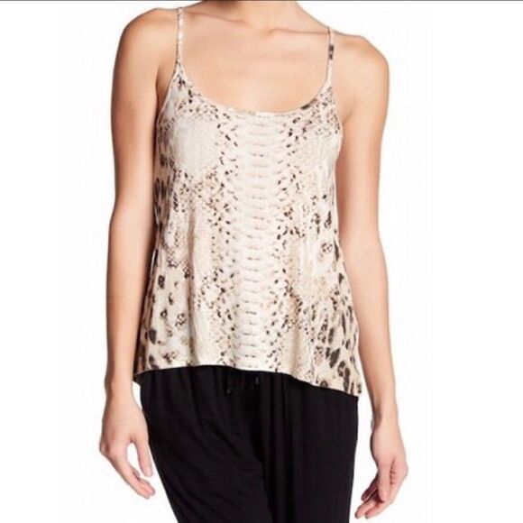 Revolve Haute Hippie Snake Python Animal Print Boho Camisole Tank Top - Picture 1 of 7